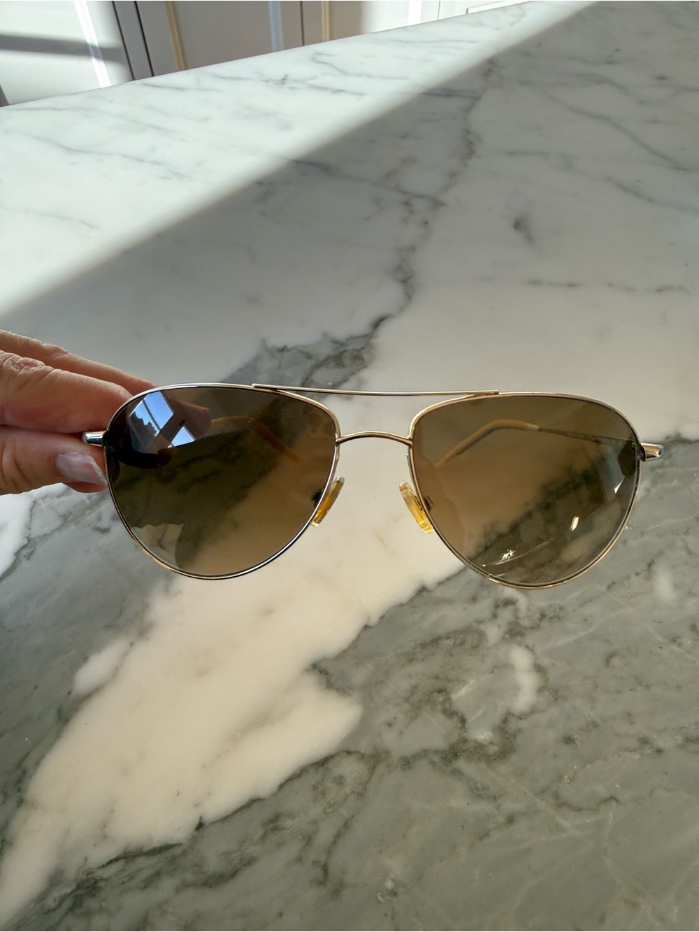 Oliver peoples Benedict Gold Aviator Sunglasses
